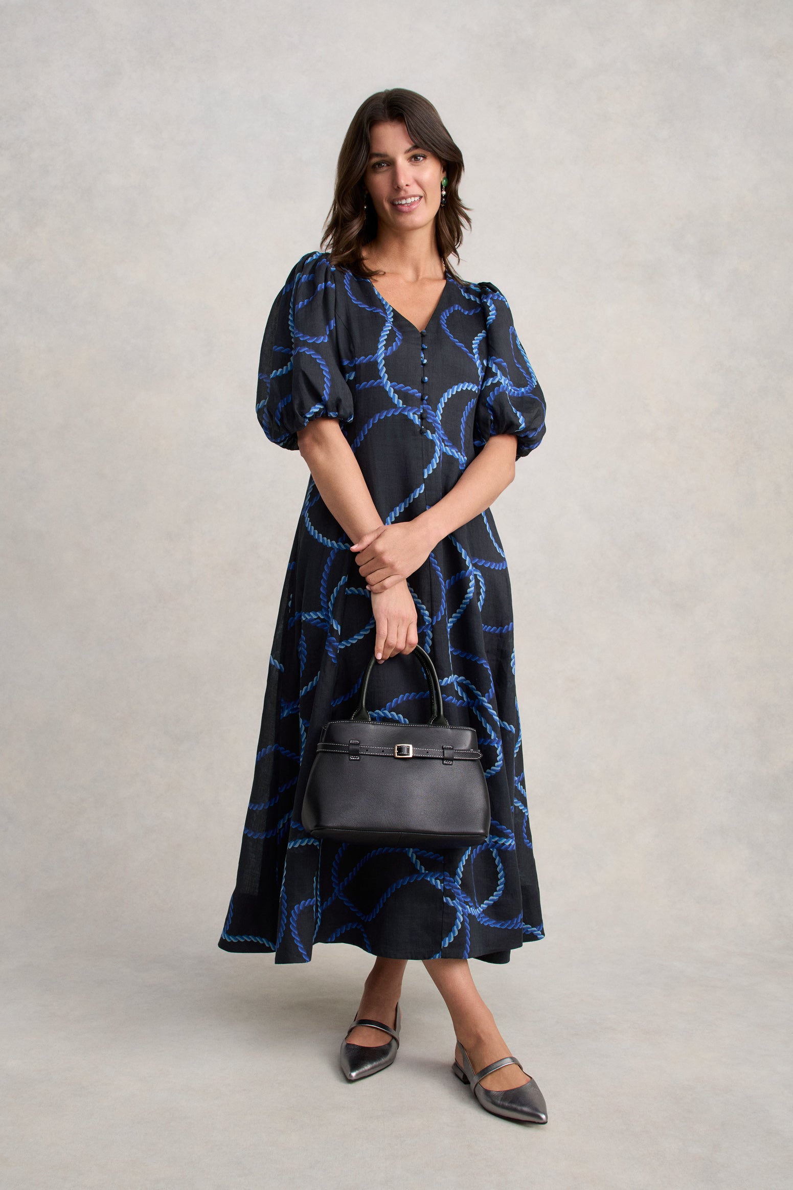 Event Dress - Ink Rope Print